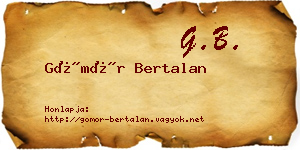 Gömör Bertalan névjegykártya