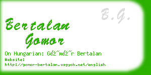 bertalan gomor business card